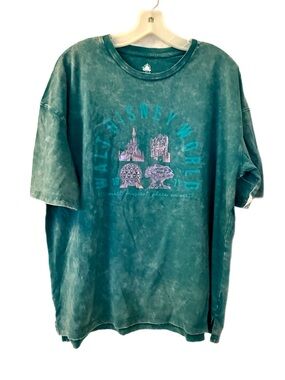 Men’s Disney Vintage-Style Teal Graphic Tee - Size L - NWT